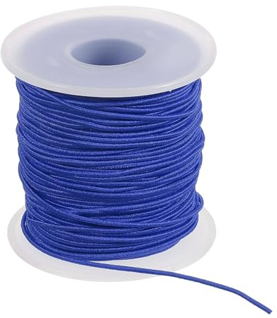 PATIKIL Hilo Elástico para Pulsera 164 Pies/50 Metros 1.2 Mm Azul Oscuro | 1 Rollo, De Longitud, Cuerda Elástica Resistente Para Fabricación De Joyería Collares Manualidades DIY, De Diámetro