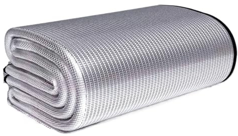SUBLXPoten Alu Isomatte Schaummatten Feuchtigkeitsbeständige Unterlage for Picknicks im Freien, doppelseitige, Dicke Aluminiumfolie, wasserdichte Strandmatte, tragbare Zeltbodenmatte(100x200cm)