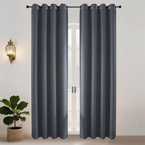 Simplebrand Thermovorhang Gegen Kälte Wohnzimmer Gardinen mit Ösen 2er Set, Rosa H 245 x B 140 cm Verdunkelungsvorhang Rosa Wärmeisolierende Vorhänge Verdunkelung Thermal Curtains