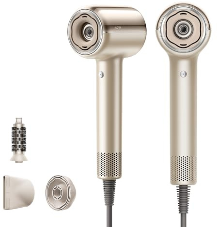 MOVA Shine 20 Föhn mit diffusor, Haartrockner, Plasma-Haarpflege, Gold | einer Modusanpassung an verschiedene Düsen, Fön, einem Hochgeschwindigkeitsmotor, Hair Dryer, NTC-Überwachung mit 1000 t/s
