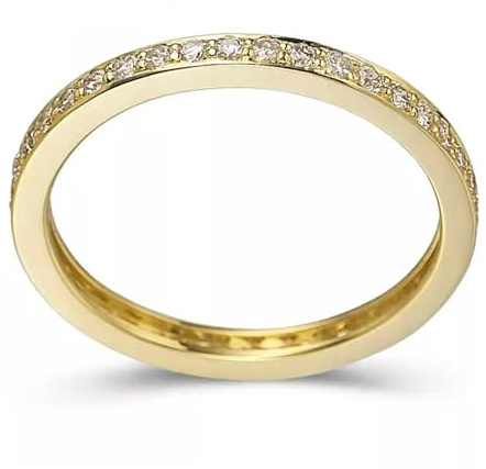Epinki Echt Pärchen Ringe Gold 14 Karat, Klassiker Solitärring mit Labor Erstellt Diamant Rundschliff, Ring Au 585, Gr.54 (17.2)