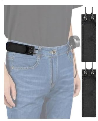 2 pezzi Cintura elastica con gancio in metallo, cintura invisibile unisex, cintura laterale regolabile, senza fibbia, stringituta per la vita, con design senza fibbia, per uomo donna lavoro casual