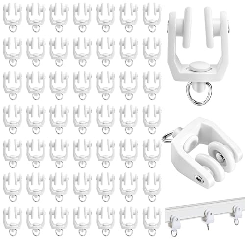 100PCS Curtain Track Gliders,Flexible Plastic Rail Gliders for Ceiling