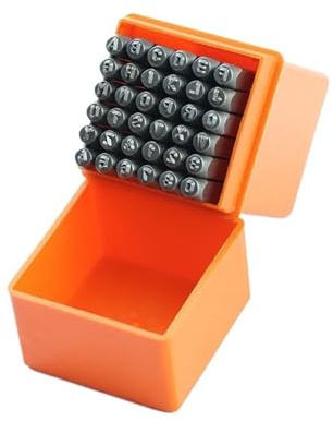 Generisch 36 Stück Schlagbuchstaben Stanz-Kit für Metall und Leder, 2mm Leder Prägen Stempel Set, Leder Stanzwerkzeuge für DIY Muster Handmade Werkzeug