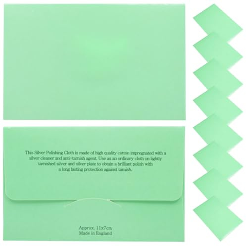 Genérico Paño de Pulido para Joyas de Microfibra Verde, Doble Capa, y Versátil, 10 Piezas para Limpiar y Proteger sin Dañar la Plata