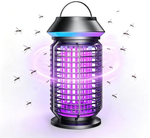 YOUKK Lampe Anti Moustique UV LED Tueur d'Insectes Électrique 3800V 5W, Répulsif Efficace, Étanche IPX4, Portable Suspendable, pour Intérieur et Extérieur