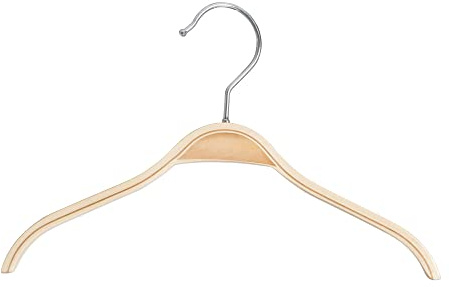 Aigentlich Schichtholzbügel Kleiderbügel Natur, 25er Set, 45cm | Holzbügel Garderobenbügel Ladenausstattung, drehbarer Haken, klar lackiert