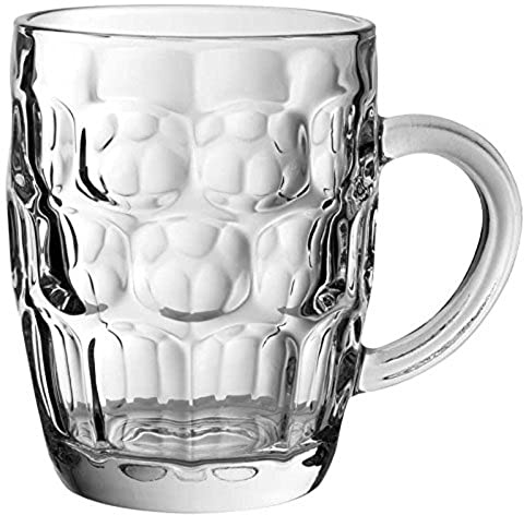 Utopia Dimple, P00012-CE0000-B01024, Dimple Tankard 20oz (57cl) CE (Box of 24) | Traditional handled design offers a sturdy grip, suited for serving classic draught ales in busy commercial pubs.