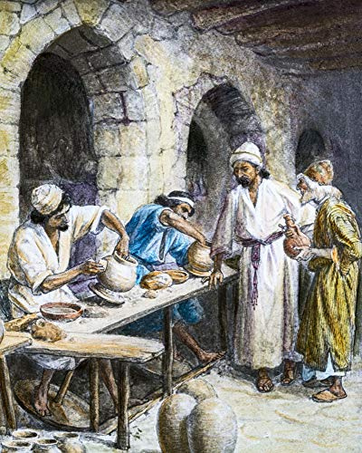 Posterazzi DPI12329379 A Hand Coloured Magic Lantern Slide Circa 1900. Jeremiah Using A Potters Wheel Photo Print, 14 x 18, Multi