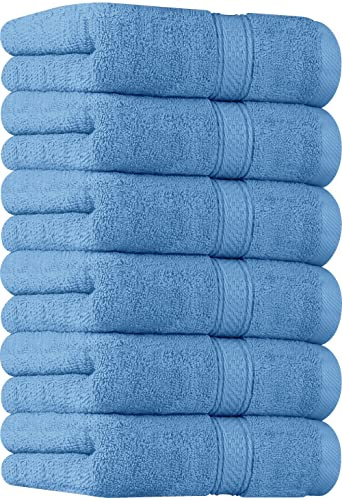 Utopia Towels -(Set med 6 premiumhandtorkare, 41 x 71 cm, 100% spunnen bomull, ultramjuk och mycket absorberande för badrum, gym, dusch, hotell och spa (elektrisk blå) | Ultramjuk, högkvalitativ ringspunnen bomull: mycket absorberande perfekt för bad, gym, spa och hotell