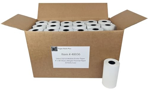 Zebra ZQ520/QL420/RW420 Mobile Printer Thermal Paper - 4 x 80' (36 rolls) - Law Enforcement E-Citation Ticket Paper - (NOT LABELS)