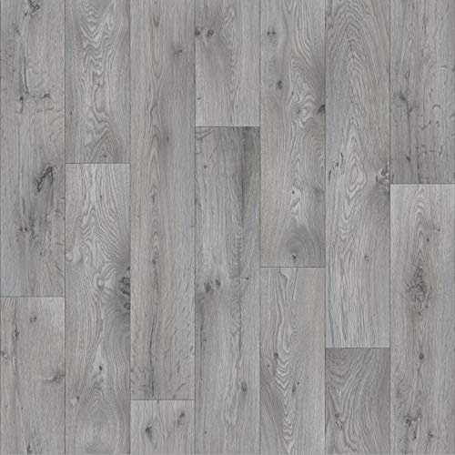 247Floors Forli Wood Plank Effect Vinyl Flooring 2.3mm Realistic Foam Backed Slip Resistant Lino (2m x 3m / 6ft 6 x 9ft 10, Light Grey Planks)