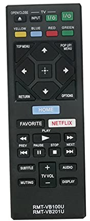 AULCMEET RMT-VB100U-RMT-VB201U - Telecomando di ricambio compatibile con lettore DVD Blu-Ray Sony BD Disc BDPS4500 BDPS5500 BDP-BX150 BDP-BX350 BDP-S1500 BDP-S2500 BDP-S2900 BDP-S5500 BDPS2900