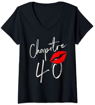 Femme Chapitre 40 ans joyeux anniversaire Nées en 1982 T-Shirt avec Col en V