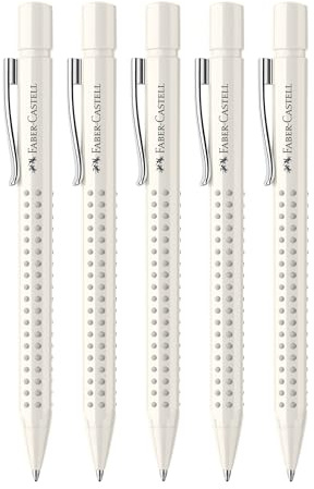 Faber-Castell - Kugelschreiber Grip 2010 Coconut Milk, 5 Stück | Ergonomischer Kugelschreiber mit dokumentenechter Mine und weichem Schreibgefühl