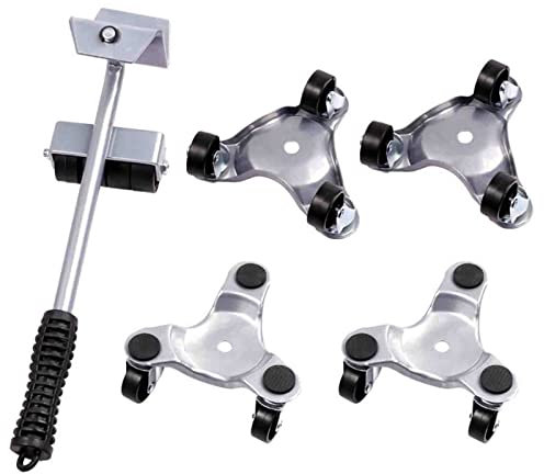 4Er Pack Möbel Transportroller Set, Ausgestattet mit Radstangen mit Lifter Dreieck Rollwagen Set, Ergonomisches Design für Den Transport Von Hartholzböden, Teppichen, Sofas