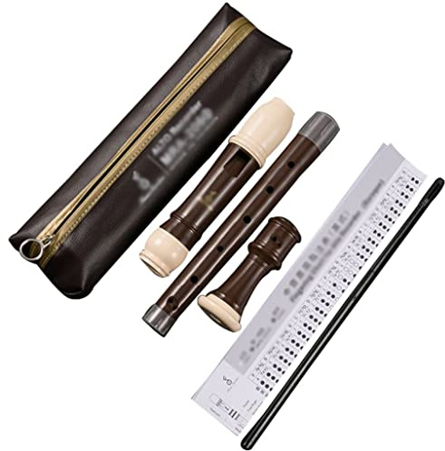 Blockflöte Ergonomisch Gestaltete Blasinstrumente, 8-Loch Barockblockflöte Für Musiker, 3-teilige F-Ton-Altblockflöten, Mit Reinigungsstab + Aufbewahrungstasche (Color : A, S : Baroque)