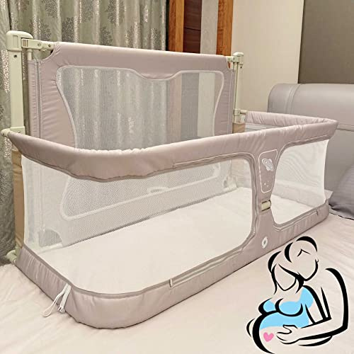 3 In 1 Baby Beistellbett,Reisebetten Baby,120x50cm,laufstall Baby Faltbar,atmungsaktives Und Sichtbares Netzfenster Und Weicher,waschbarer Futterbezug,Bett Im Bett ( Color : Creamy-white , Size : 120x