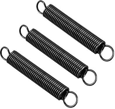 QUARKZMAN 65mm Libero Lunghezza Doppio Gancio Tensione Molla x 3 Pezzi Metallo Estensione Elicoidale Molla Spirale per Industriale Macchine, [Nero]