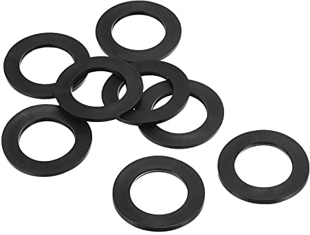 PATIKIL M25 Rubber Flat Washer, 8 Pack 25mm ID 39mm OD 2.5mm Thick Sealing Spacer Gasket Ring for Faucet Pipe Water Hose Fastener Bolt, Black