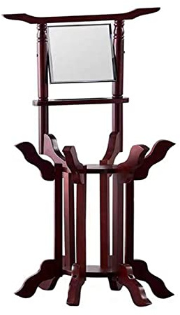 Washbasin Stand Floor-Standing Simple Rural Supplies and Practical Daquan Washbasin Stand Towel Rack Small Wooden Brass (Brown)