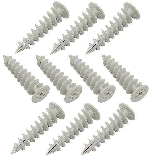 AERZETIX - C67111-10er-Set Spiraldübel Ø28x85 mm zur befestigung in polystyrol-polyurethan-dämmung EPS XPS - sechskantschlitz - für schrauben 4.5 mm - aus kunststoff