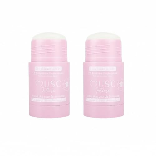 MUSC INTIME La Marque Officielle - Lot de 2 - Déodorant Anti Transpirant - Musc Blanc - Anti Mauvaises Odeurs - 90% D'Ingrédients Naturels - Sans Sel D'Aluminium Ni Pertubateur Endocrinien - 2x50g