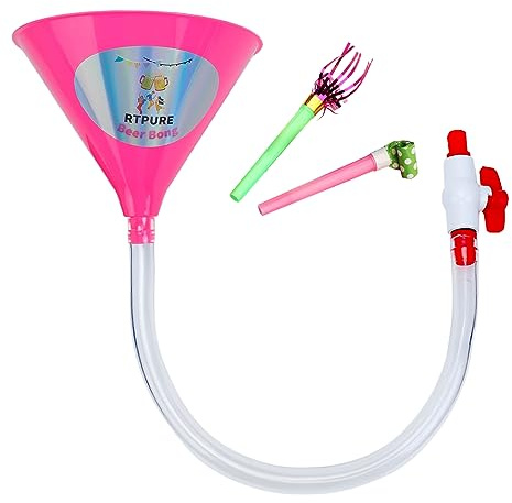 RTPURE Beer Bong,Beer Funnel with Flow Valve 0.12 inch Upgraded Thickness Tube,Beer Bongzilla Funnel Bright Pink for Parties, Beer Festivals, Carnivals