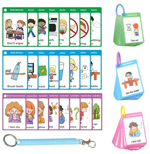 CHEFAN Lot de 120 Cartes de Communication pour autisme pour Retard de Parole Non Verbal pour Enfants et Adultes, Besoins spéciaux, Aide visuelle, Apprentissage de la Langue, Cartes Flash spéciales Ed