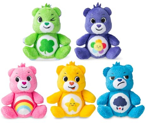 Care Bears - Basic Fun Mikro-Plüsch 5er-Pack, Sammlerset mit Mini-Teddys ab 4 Jahren, Weiche Stofftiere für Jungen & Mädchen, Perfektes Geschenkset