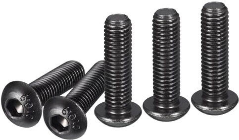 DTGN Tornillos de Cabeza Redonda con Hexágono Interior M10-1.5x35mm 10pcs | para Máquinas, Acero al Carbono, con Recubrimiento de Óxido Negro, Tornillos de Rosca Completa