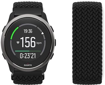 LXURY Nylon Armbänder für Suunto 9 Peak/ 9 Peak Pro/ 5 Peak Armband Elastisches Geflochtenes Solo Loop Sport Ersatzarmband Kompatibel mit Suunto 9 Peak/ 5 Peak Uhrenarmband für Damen Herren (S,4)