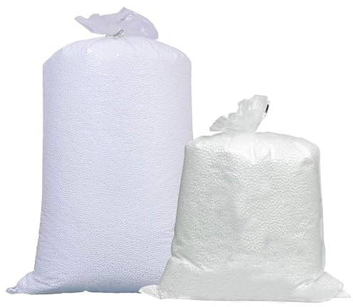Pluto Packaging Bean Bag Booster Refill Extra Top Up Bead Filling White Polystyrene Balls (2 Cubic Feet)