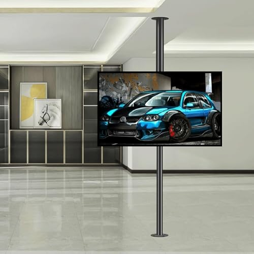 Tv StäNder Mit Rollen, Verstellbare, neig- und schwenkbare TV-Deckenhalterung – LCD-TV, um 360 Grad drehbarer Rahmen, Bodenständer, Trennwand, drehbares Rack, drehbarer TV-Schrank, drehbare Basis, pas