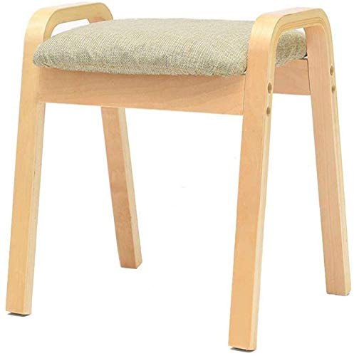 Omslagspall stoppad fotpall retro trä fotpall ottoman dammtät fristående stol bänk linne kudde sits för vardagsrum grå