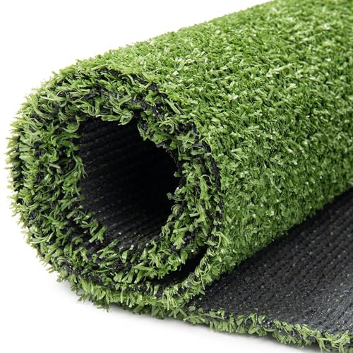 TAPISO Canyoo Rasenteppich Kunstrasen Grün Höhe: 7mm Meterware Kunstrasenteppich Wetterfest Schnelltrocknend Outdoor Balkon Terrasse Garten 100 x 450 cm
