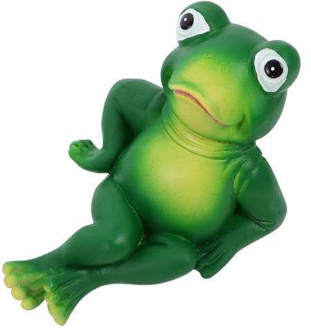 FONDOTIN Frosch-Statue Garten-Frosch-deko Outdoor-Dekoration Kleine Garten-Figur Dekorativer Frosch-skulptur Für Draußen Und Innen