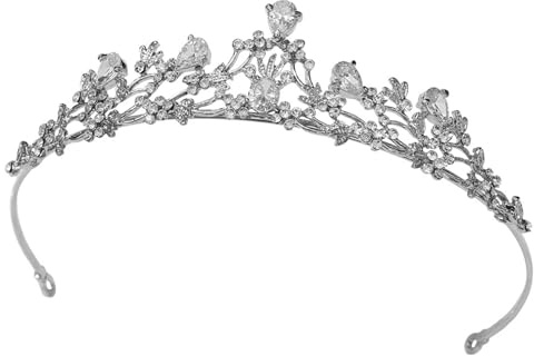 Hochzeits‑Braut‑Tiara mit glänzenden Kristallen, silberne Prinzessin‑Krone, elegante Haarkrone für Braut‑Haarschmuck, ideal für Hochzeit, Party, Jubiläum und formelle Anlässe