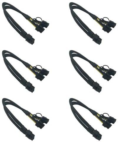 Rudiaoa Cable de 8 pines macho a 2 x 8 pines (6 + 2) macho, dos PCIExpress de 8 pines para CPU o GPU, cable divisor de alimentación para tarjeta gráfica, 40 cm