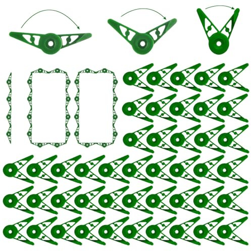 dellyy 100 Stück 360° Verstellbarer Pflanzenbieger, Pflanzenclips für das Wachstum der Pflanzen, Pflanzenstiel Trainer Clips