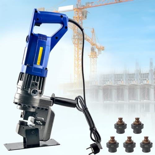 1300W Hand-Held Metal Hole Digger for Steel, Angle Iron, Copper, Aluminum - 5 Punch Dies Included - Perfect for Punching 220V Metal Plates