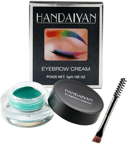 Pomata per sopracciglia, gel impermeabile per sopracciglia, pomata per sopracciglia, a lunga durata, per sopracciglia verde denso e naturale