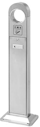 JUNCHENG1008 Standaschenbecher Silber/Schwarz Regenfester Edelstahl-Stand-Aschesäulen-Zigarettenlöschereimer for den Außenbereich Außenaschenbecher(Silver)