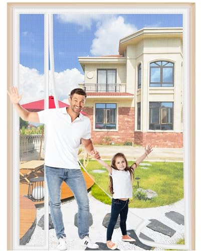 Mosquitera Puertas 90x235cm Cortina Mosquiteras Magnética de Malla Anti-insectos Tela Mosquiteras de Ventanas Permite Entrada Aire Fresco para Balcón Blanco