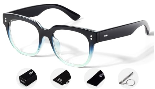 CGID Große Klarglas Fake brille ohne Stärke Damen Herren Dicker Quadrat Rahmen Fensterglas 100% UV400 Schutz