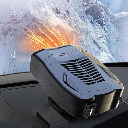 WEQNGIU Auto Heizung, 12V Tragbar für Autos Schnelles Aufheizen, Windschutzscheiben Defogger, 360 ° drehbare Basis für Auto, Stecker in den Zigarettenanzünder für den Winter