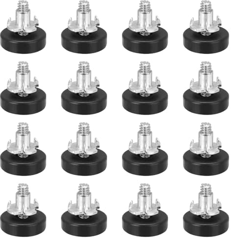 16 Stück Möbelfüße Verstellbar Metall Stellfüße mit Einschlagmutter, Verstellschraube M6 x 25mm Verstellbare Möbelfüße Schraube, Nivellierfüße Höhenverstellbare Füße für Möbelbeine, Holzmöbelfüße