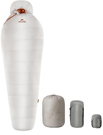 Naturehike Daunenschlafsack,Mumienschlafsack Wasserfester wärmender und Leichter Winter Schlafsack (-12 °C bis -31 °C) mit verstärktem, verdicktem Kopf, geeignet für Camping, Bergsteigen