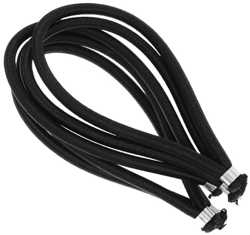 DOITOOL Cuerdas Elásticas Resistentes para Fijación de Lonas y Toldos, 5 Piezas de 8 Mm de Grosor y 19 Cm de Largo, Reutilizables, Negras, para Exterior y Carpas