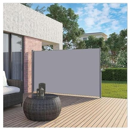 Toldo lateral retráctil, pantalla de privacidad de aluminio para exteriores, para patio, balcón y terraza